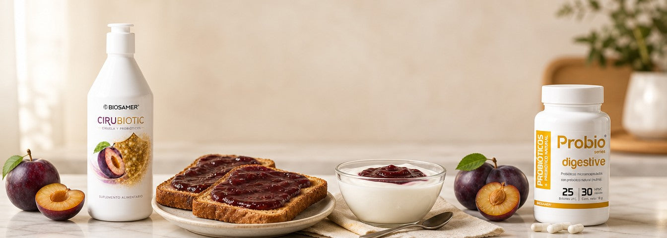 Pack Digestivo lifestyle: Cirubiotic, tostadas y yogurt con mermelada de ciruela + ProbioDigestive con cápsulas