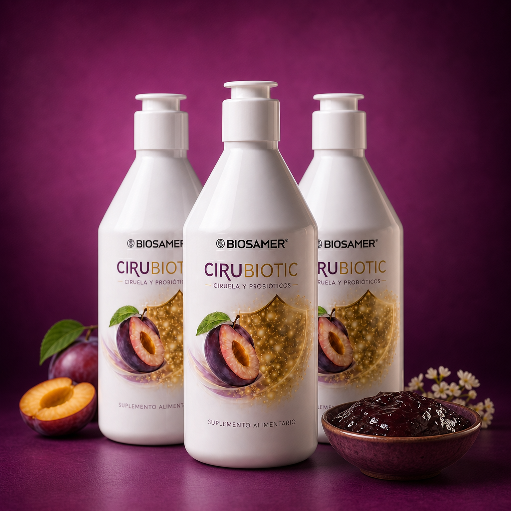 Cirubiotic · 3 frascos · puré de ciruela con probióticos
